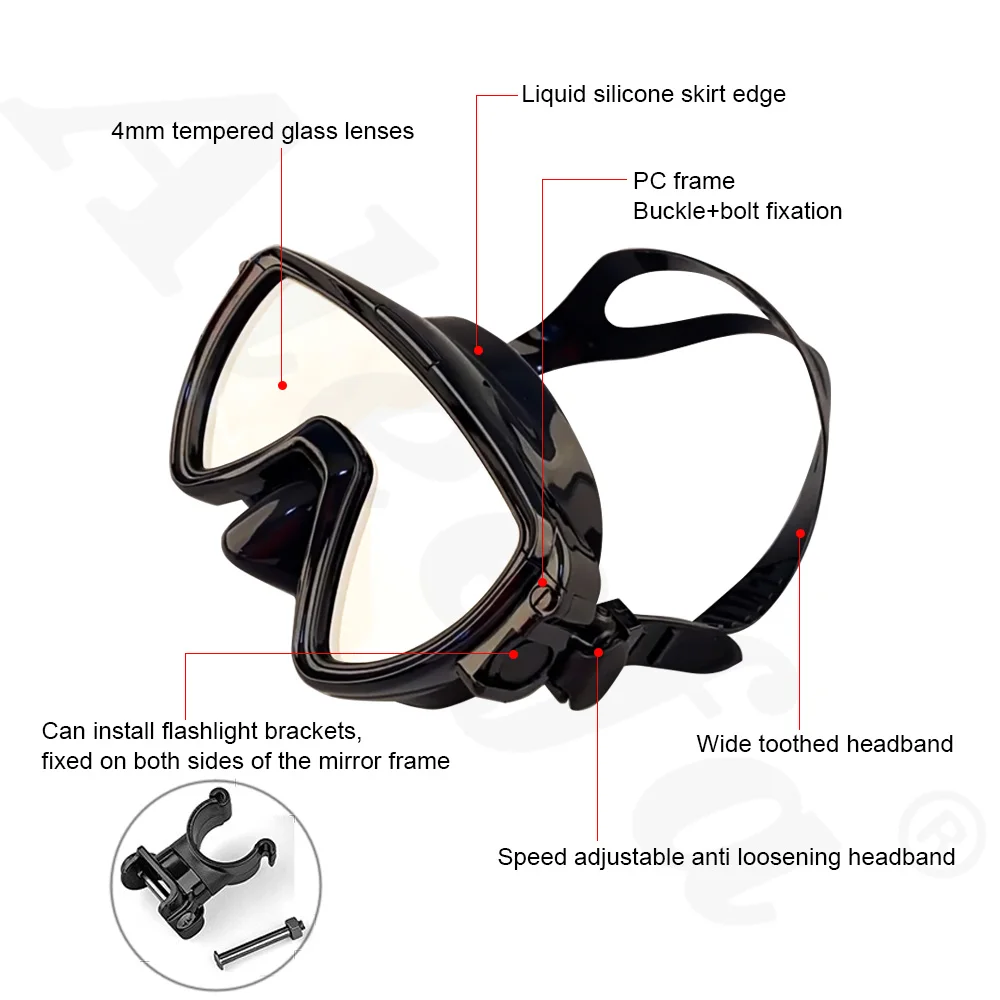 Scuba Diving Mask with Flashli - Silicone Mask Bracket 评论和价格